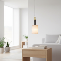 Lustre suspendu en marbre et laiton, luminaires de luxe en albâtre pour la décoration intérieure