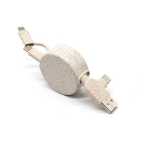 Prêt à expédier Paille de blé Décoration de qualité parfaite Chargeur de données multifonction pour Iphone