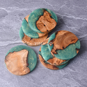 Giá khuyến mãi hiện đại ánh sáng sang trọng gỗ Epoxy đế lót ly Vòng trà cách nhiệt thảm nhựa gỗ Coaster - Product Image 6