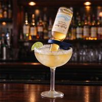Accessoires de bar, clip à bière en plastique de qualité alimentaire bleu, clip à margarita pour verre à margarita avec logo personnalisé