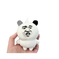 Panda roux amusant et abstrait, motif crevette, pour pendentif, jouet en peluche, rembourrage en coton PP, matériau polyester, oreiller original