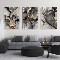 Abstrait moderne toile affiche doré noir mur Art peinture nordique affiches et impressions photos pour salon maison hôtel décor