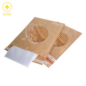 Sobres acolchados Kraft biodegradables impresos personalizados, papel de panal para envío exprés - Product Image 4