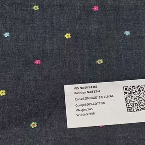 Tessuto Premium 100% Cotone <span class=keywords><strong>Indigo</strong></span> Ricamato Morbido e Traspirante per Abiti per Bambini e Camicie Casual da Uomo - Product Image 2