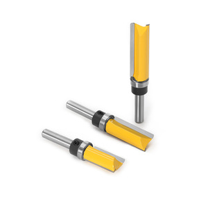 8mm tige 1/2 "largeur Cutter carbure pointe modèle roulement supérieur garniture affleurante motif routeur Bits ensemble adapté pour le rainurage du bois - Product Image 2