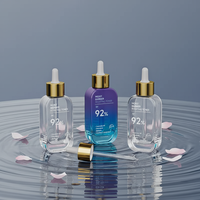 Crème de soin de la peau Mascara nettoyant pour le visage masques pour le visage bouteille en verre de sérum carré capacité 30ml/50ml pulvérisateur à pompe sérigraphié