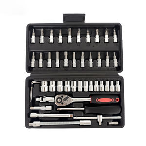 Ensemble professionnel de 46 outils de réparation de moto, comprenant un jeu de clés à douille de type A, un tournevis et un clé à cliquet - Product Image 2