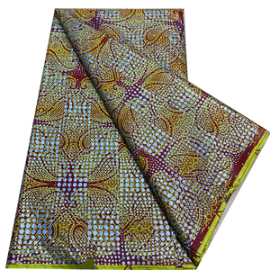 100% хлопковая африканская ткань пагне с восковым батиком, высококачественный дизайн «Золотой камень» (голландский камень) для одежды, сумок и рубашек - Product Image 3