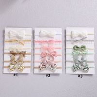 6 pièces bébé cheveux accessoires filles mode toutes sortes de bébé bandeau ensemble papier carte élastique nouveau-né arc bandeau ensemble