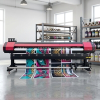 Printer Eco Solvent Komersial 2.2m dengan Roller Tekanan Terenkripsi, Tinta CMYK untuk Produksi Flex Banner, Stiker Kendaraan, dan Mural Dinding