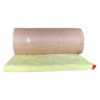 Laine minérale en fibre de verre Lambda 0.04 45mm avec papier kraft d'un côté, rouleau isolant thermique, prix