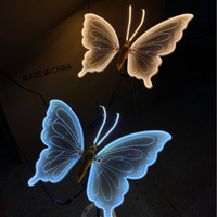Lumières de sculpture LED papillon flottant, lumières animées pour jardin et allée, pour hôtel de luxe, villa, cour et décoration paysagère
