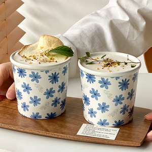 Mug à café en céramique rétro exquis et élégant, résistant aux hautes températures, compatible micro-ondes, en forme de gobelet en papier, pour la maison - Product Image 1