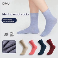 Chaussettes de sport décontractées en laine mérinos anti-odeur, légères, à séchage rapide, pour la randonnée en plein air, chaussettes thermiques en tricot pour hommes