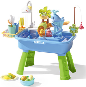 39PCS Pretend <b>Play</b> Wash up <b>Play</b> Sink Floating Fishing Toys <b>Kitchen</b> Tableware <b>Kitchen</b> Sink Toy for Kids With Running Water - Product Image 6