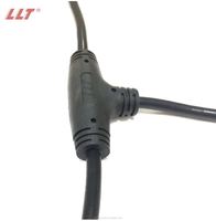 Konektor Kabel Tipe T Tahan Air LLT Premium Kualitas M12 IP68 2/3/4pin untuk Luar Ruangan