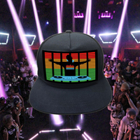 Casquette de fête personnalisée lumineuse au néon à LED avec commande vocale, casquette snapback à motif, casquette de mode pour festivals et soirées