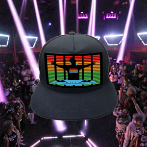 Cappello da festa personalizzato luminoso al neon a LED con controllo vocale, cappello snapback con immagine, stile festival, berretto alla moda per feste - Product Image 1