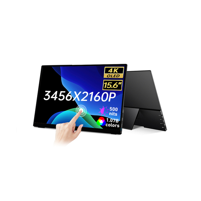 15.6 Inch Portable OLED Monitor 4K Touch Screen Eye Care Display Anti-Blue Light No-Flickering 60Hz Refresh for Office Gaming