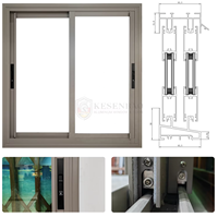 Ventanas Corredizas de Aluminio con Certificación CE, Diseño a Prueba de Huracanes, Ventanas Corredizas de Doble Vidrio para Casa