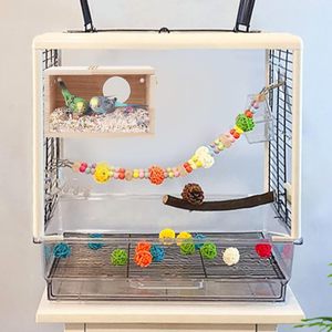 Parakeet Lồng Hộp Thiết Kế Trong Suốt Bird Nest Chăn Nuôi Hộp Với Cá Rô Gỗ Lồng Chim Nhà Cho Parrotlets - Product Image 6
