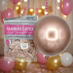 Ballons en latex Party Love 30cm rose gold métallisé pour décoration de fête - Product Image 2