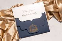 Carte d'invitation de mariage personnalisée en acrylique, pliée en trois, romantique, pour la décoration de la fête nuptiale
