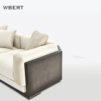 WBERT Nouveau design unique Champagne bicolore Velours-Fabriqué à la main Ice Crack Combinaison deux places pour le salon Meubles de maison