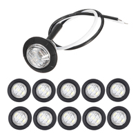   Feux latéraux de marqueur blancs 3LED 0,75 POUCES 10X, feux de dégagement pour camion et remorque, étanches, 80LM