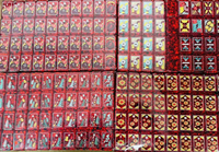 Tuiles de Mahjong Américaines Artistiques en Acrylique Rouge avec Confettis Colorés et Motifs en Feuille d'Or, Paillettes Épaisses, Cadeau de Fête du Nouvel An