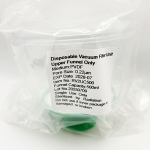 ชุดกรองสุญญากาศแบบใช้แล้วทิ้ง ช่องกรองด้านบน ทำจาก PVDF ขนาด 0.22 ไมครอน ความจุ 500 มล. ปลอดเชื้อ ใช้ครั้งเดียว สำหรับห้องปฏิบัติการ - Product Image 6