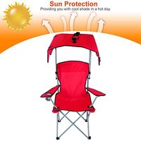 Chaise pliante d'extérieur transfrontalière avec protection solaire, chaise de pêche portable, chaise de loisirs à double usage avec dossier, chaise de plafond