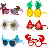 Lunettes de soleil fantaisie Hawaïennes pour fête Luau, lunettes de plage tropicales en plastique pour adultes et enfants, idéales pour la piscine