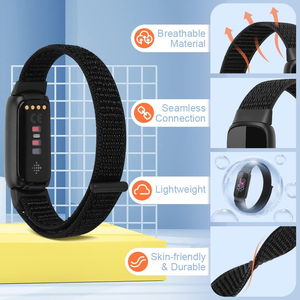 Bracelets de montre de remplacement sportifs ajustables en Velcro, vente directe d'usine, pour <span class=keywords><strong>Fitbit</strong></span> <span class=keywords><strong>Luxe</strong></span>, pour femmes et hommes, bracelet <span class=keywords><strong>Fitbit</strong></span> <span class=keywords><strong>Luxe</strong></span> - Product Image 2