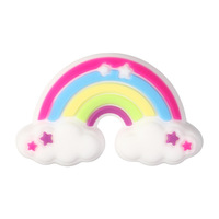 Perles en silicone rondes 3D arc-en-ciel nuages soleil colorées en gros pour la fabrication artisanale DIY