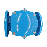 Clapet anti-retour en caoutchouc DN50-DN350, corps en fonte ductile, PN16, clapet EPDM, tige en acier inoxydable 304, norme GB, connexion manuelle par bride pour l'eau