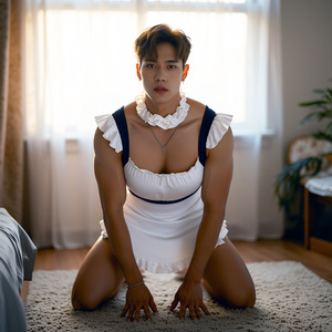 Lingerie pour hommes grandes tailles, uniforme de jeu cosplay sur le thème de l'abstinence, interaction de couple, tablier de travesti, esclave masculin sexy - Product Image 2