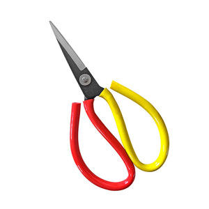 Tailor Scissors Stainless Steel Straight Head Home Use Fabric Cutting Yellow Red Handles - Product Image 5