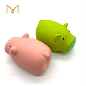 Sevimli sevimli çığlık yeni doğal gıcırtılı yumuşak kauçuk <span class=keywords><strong>Pet</strong></span> çiğnemek köpek parlak renk ile toptan lateks domuz köpek oyuncaklar - Product Image 2