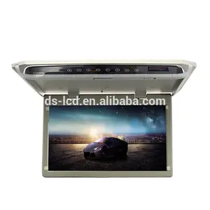 10,2/12,1/15,6/17,3 pulgadas, abatible hacia abajo, reproductor de DVD LCD USB, Monitor de techo montado en el techo para coche