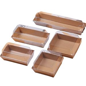 Disposable Dessert <b>Containers</b> Clear Bakery Boxes <b>Takeaway</b> Food <b>Containers</b> Sandwich Packaging Box Kraft Paper Charcuterie Boxes - Product Image 4