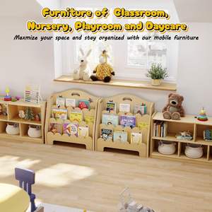 Étagère <span class=keywords><strong>Montessori</strong></span> en bois pour enfants <span class=keywords><strong>présentoir</strong></span> de <span class=keywords><strong>livre</strong></span> à 3 niveaux petit porte-<span class=keywords><strong>livre</strong></span> pour bébé pépinière et salle de jeux - Product Image 3