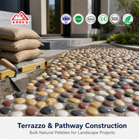 Terrazzo naturel poli et écrémé, écologique, moderne, décoratif, coloré, de tailles variées, pour aquariums, jardins, allées et aménagements extérieurs