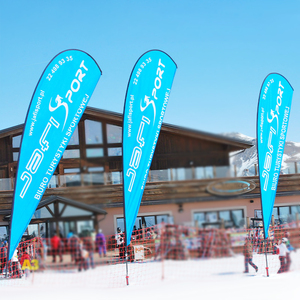 Factory Wholesale Custom Logo Feather Teardrop Banner <strong>Flags</strong> Outdoor Advertising Flying Beach <strong>Flag</strong> <strong>with</strong> Pole <strong>Base</strong> Water Bag - Product Image 5