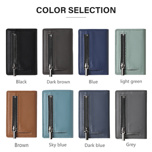 Casekey Factory Newest Mens RFID Blocking Genuine Leather <b>Wallet</b> Zipper Coins Pocket Slim Magnetic Closure Popup Card Holder - Product Image 4