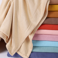 Écharpe en jersey de coton pour femme, châle opaque doux, hijab en mousseline à motif uni, foulards extensibles et unis