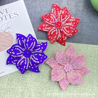 Appliques à coudre en maille de strass à dos plat en cristal, motif fleur 3D, pour robes de mariée, vêtements et chapeaux