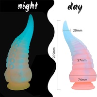Produit d'exportation Shenzhen HY-Luminous : Nouveau style Plug anal géant en silicone, simulation de tentacule de pieuvre/calamar, lumineux
