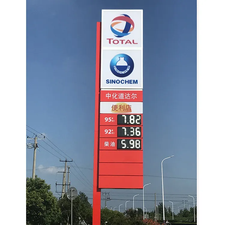 Fábrica de pantalla LED para gasolinera, venta al por mayor, tablero de exhibición de precio LED electrónico