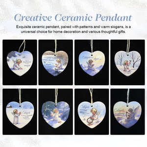 Ornement suspendu en céramique personnalisé avec impression UV, pendentif en forme de cœur/rond pour la fête de Saint-Joseph, article religieux - Product Image 6